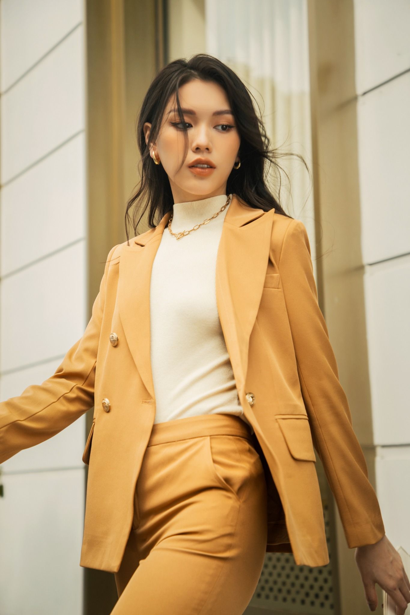 Áo Vest Nữ NK Fashion Thiết Kế Dáng Lửng Dài Tay Phù Hợp Đi Làm Thanh