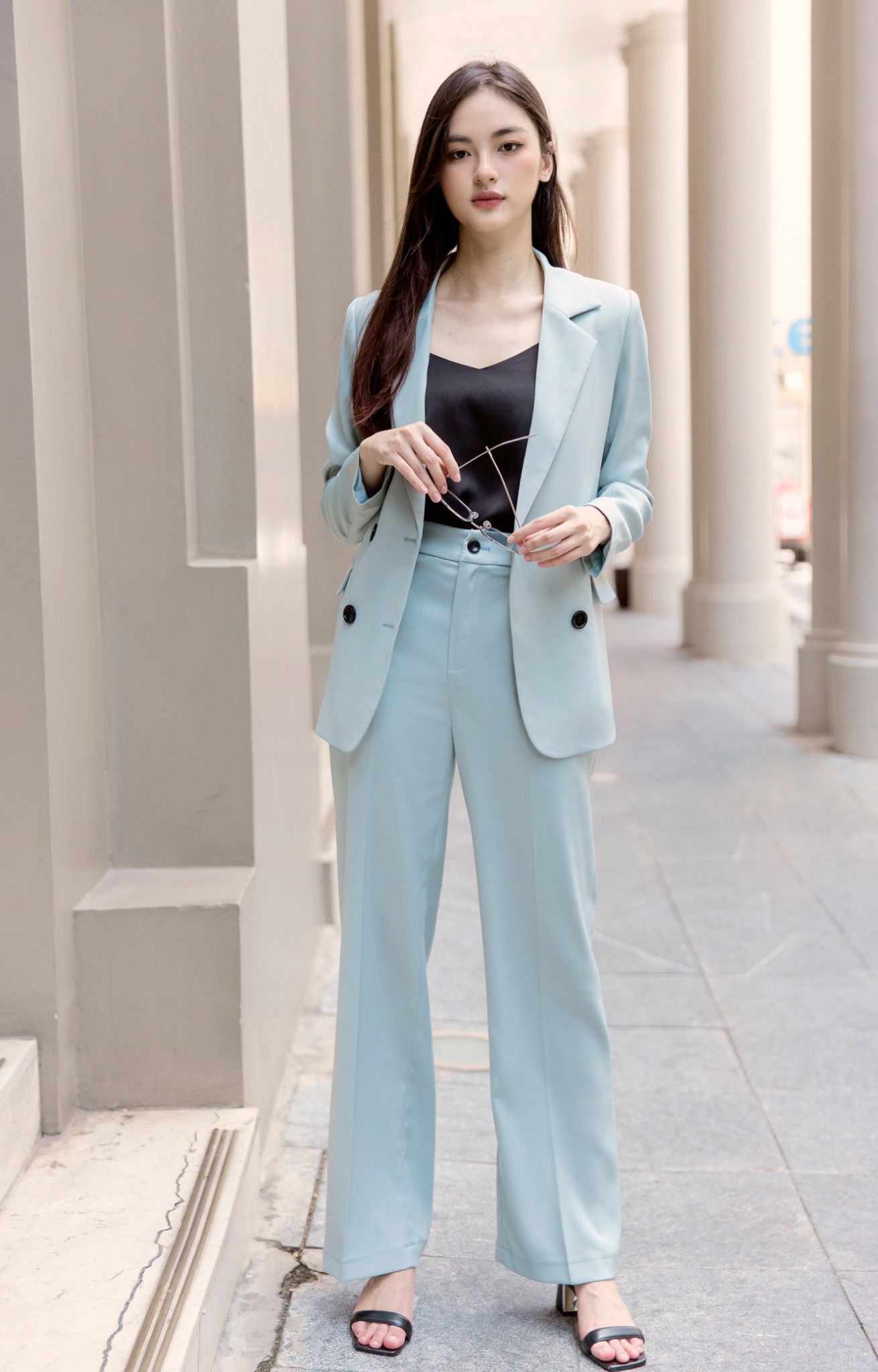 Stella Pants - Quần suông ống rộng (Xanh mint)