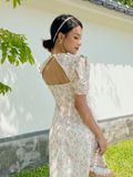  Đầm Dài Belinda Họa Tiết Hoa Vàng 