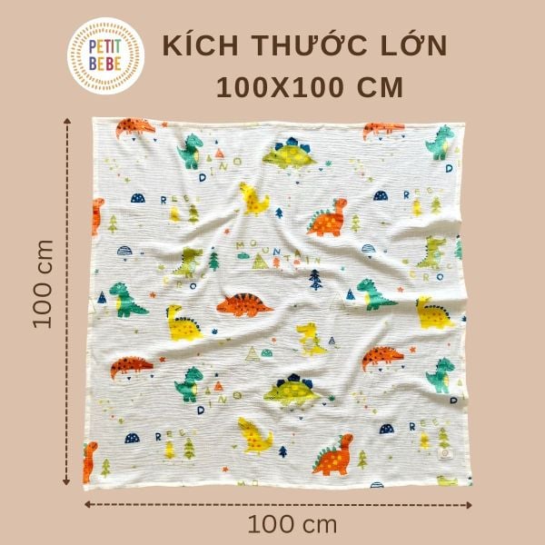  Khăn tắm 100x100cm cho bé Petit Bebe 