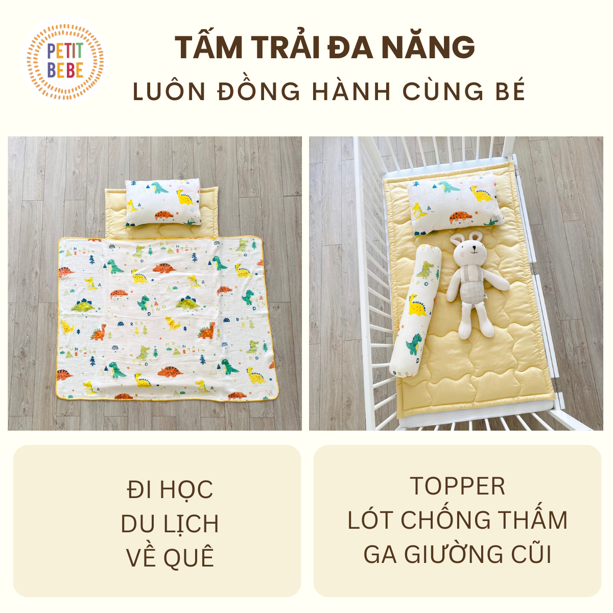  Tấm trải đa năng 70x120cm tencel 60s cho bé 