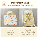  Tấm trải đa năng 75x160cm tencel 60s có quai xách gấp gọn cho bé 