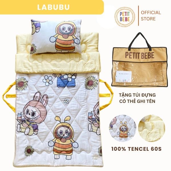  Bộ chăn gối đi học tencel 60s Labubu - Petit Bebe 