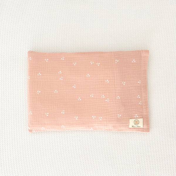  Gối mỏng Cherry Hồng lót đầu sơ sinh 