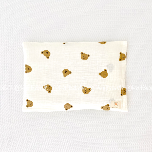  Gối mỏng Gấu Con lót đầu sơ sinh 