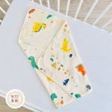  Choàng ủ sơ sinh có mũ PETIT BEBE muslin 4 lớp 