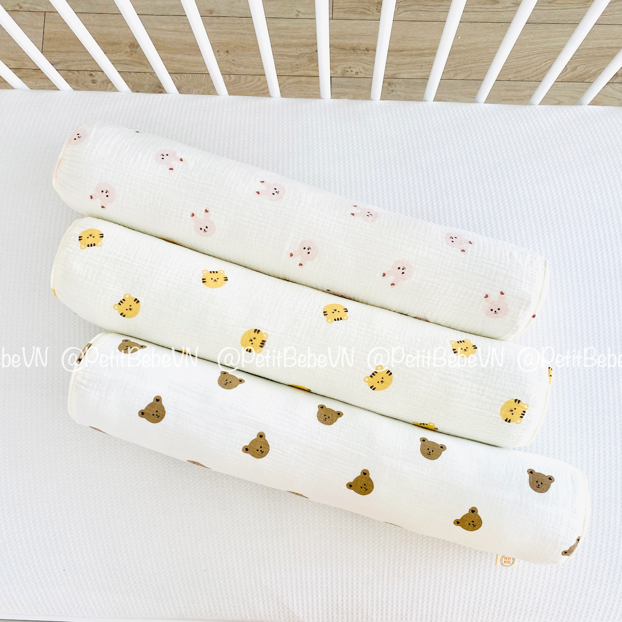 Gối ôm muslin Gấu Con dài 60cm 