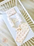  Combo sơ sinh 3 món Petit Bebe gối mỏng gối chặn choàng ủ 