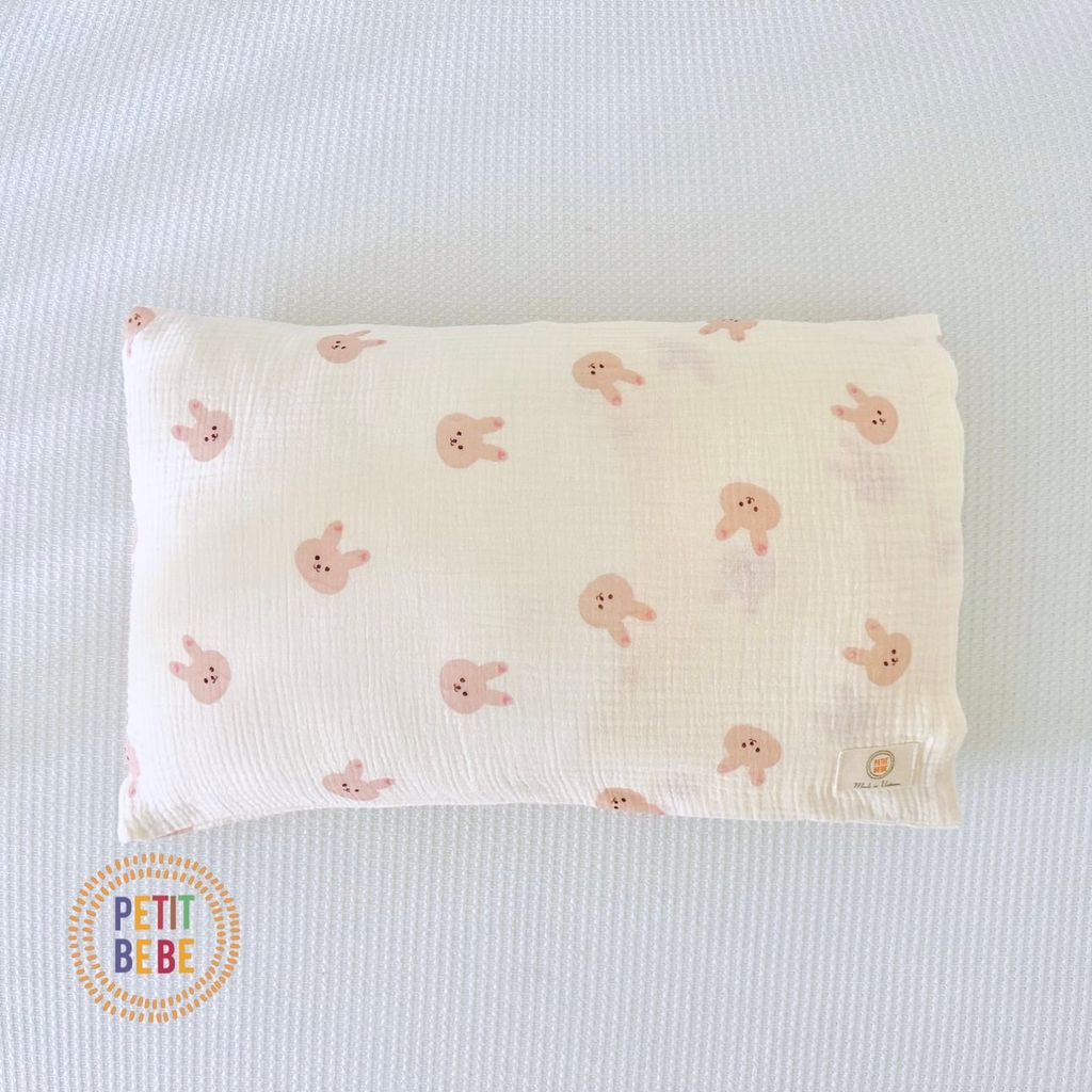  Gối nằm muslin Thỏ Con cho bé mẫu giáo tiểu học 
