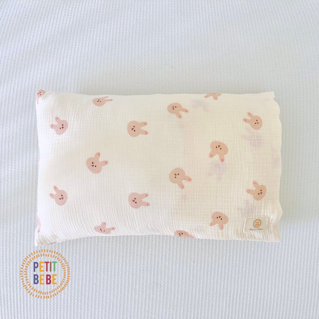  Gối nằm muslin Thỏ Con cho bé mẫu giáo tiểu học 