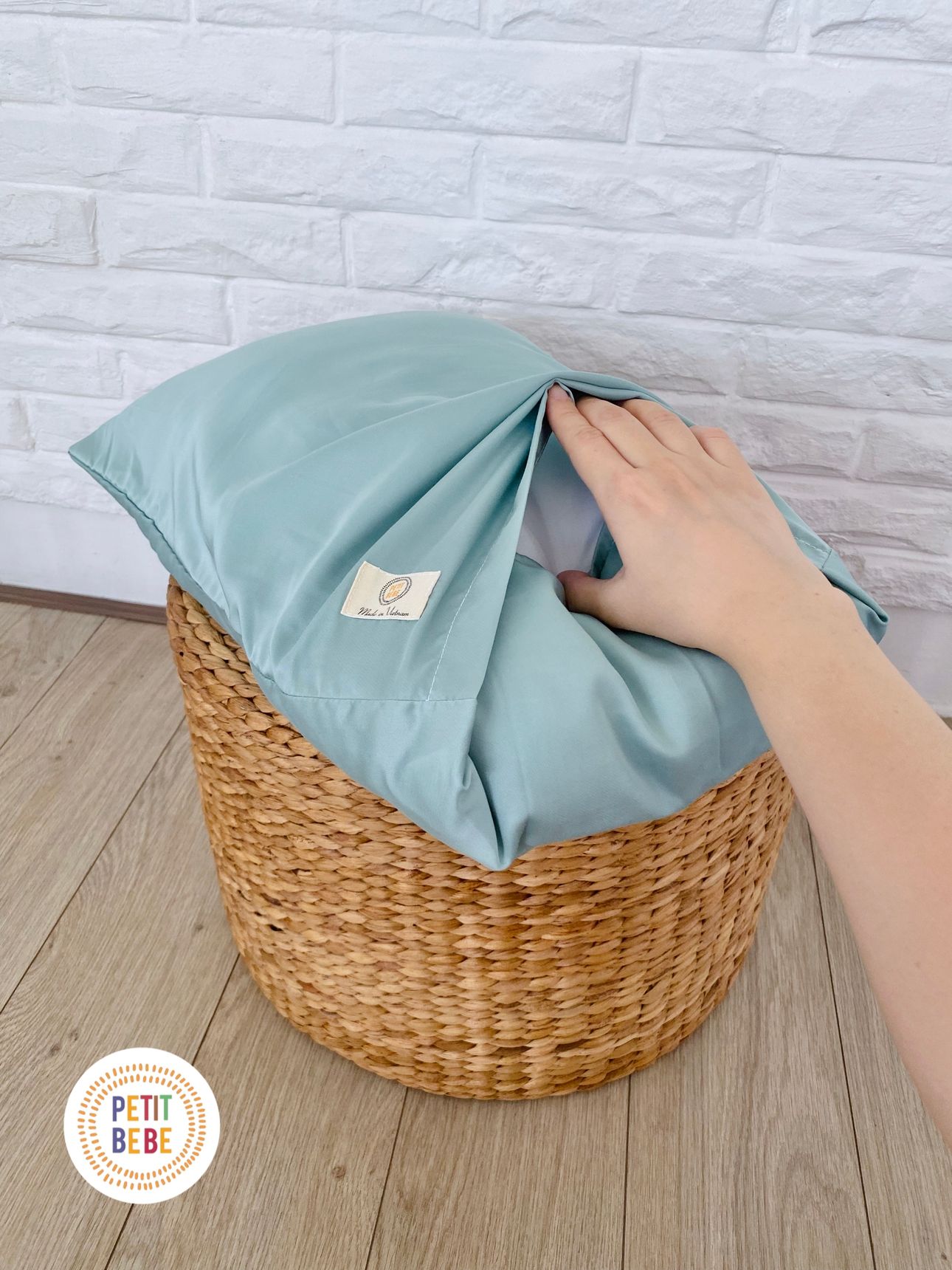  Gối nằm Tencel 60s Xanh cho bé mẫu giáo tiểu học 
