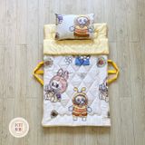  Gối nằm tencel 60s Labubu cho bé mẫu giáo tiểu học 