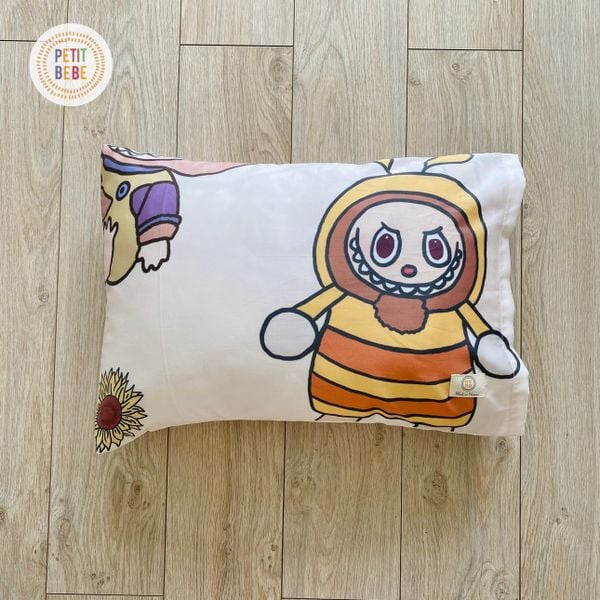  Gối nằm tencel 60s Labubu cho bé mẫu giáo tiểu học 