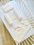  Combo sơ sinh 3 món Petit Bebe gối mỏng gối chặn choàng ủ 