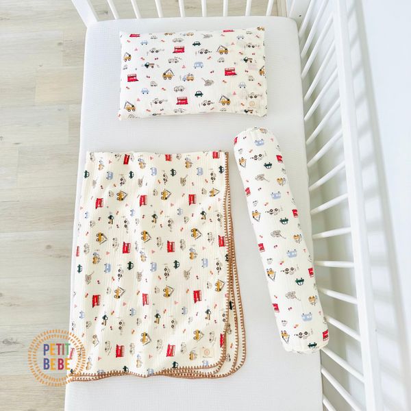  Gối nằm muslin Ô tô cho bé mẫu giáo tiểu học 