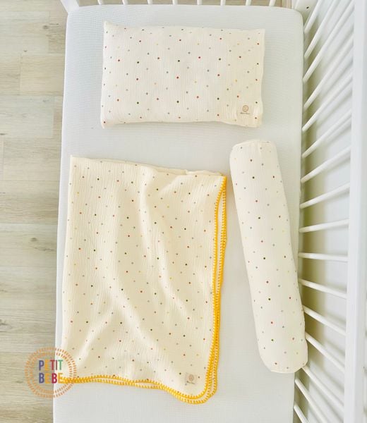  Gối ôm muslin Chấm Nhỏ dài 60cm 