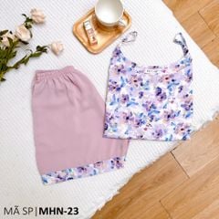 Đồ bộ mặc nhà, đồ ngủ, Pijama nữ Lụa 2 dây Satino - Jisoo Lilac