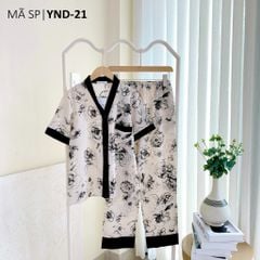 Đồ bộ mặc nhà, đồ ngủ, Pijama nữ Lụa TNQD Satino cổ Y - Lyna Black