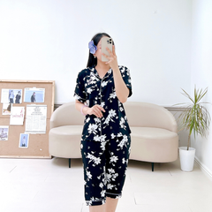 Pijama lụa mango mềm mại, không nhăn Satino TNQL - Flossy Black