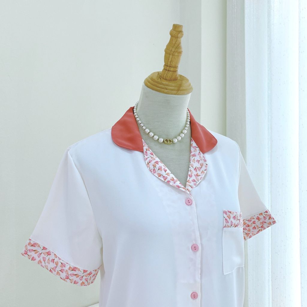 Đồ bộ mặc nhà, đồ ngủ, Pijama nữ Lụa TNQN Satino - Karen Peach