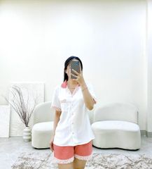 Đồ bộ mặc nhà, đồ ngủ, Pijama nữ Lụa TNQN Satino - Karen Peach