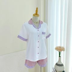 Đồ bộ mặc nhà, đồ ngủ, Pijama nữ Lụa TNQN Satino - Karen Lilac
