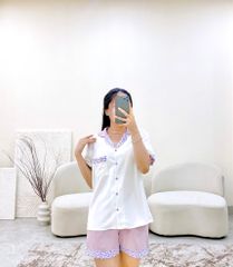 Đồ bộ mặc nhà, đồ ngủ, Pijama nữ Lụa TNQN Satino - Karen Lilac