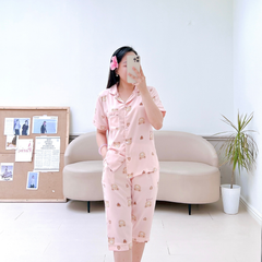 Pijama lụa mango mềm mại, không nhăn Satino TNQL - Coco Pink
