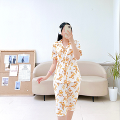 Pijama lụa mango mềm mại, không nhăn Satino TNQL - Flossy Yellow