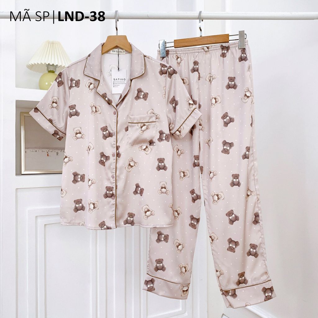 Pijama Lụa latin mềm mại, sang trọng Satino TNQD - Pookie Brown