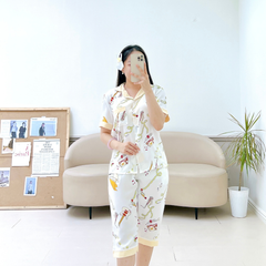 Pijama lụa mango mềm mại, không nhăn Satino TNQL - Katy Cream
