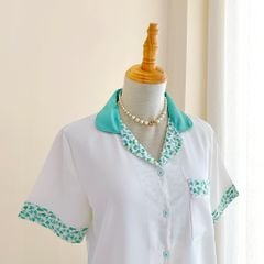 Đồ bộ mặc nhà, đồ ngủ, Pijama nữ Lụa TNQL Satino - Karen Mint
