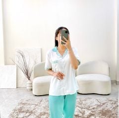 Đồ bộ mặc nhà, đồ ngủ, Pijama nữ Lụa TNQL Satino - Karen Mint