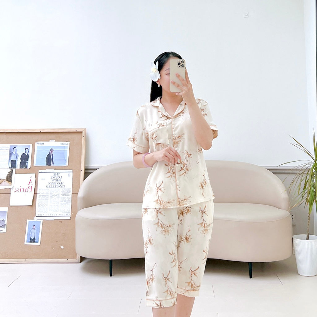 Pijama lụa mango mềm mại, không nhăn Satino TNQL - Bamboo Nude