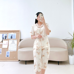 Pijama lụa mango mềm mại, không nhăn Satino TNQL - Bamboo Nude