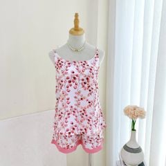 Đồ mặc nhà, đồ ngủ, Pijama nữ Lụa 2 dây Satino - Soyu Pink