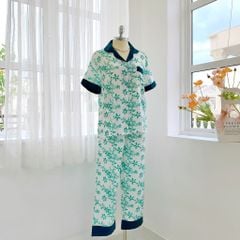 Đồ bộ mặc nhà, đồ ngủ, Pijama nữ Lụa TNQD Satino - Hera Mallard Green