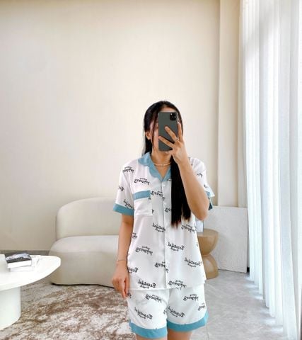 Đồ bộ mặc nhà, đồ ngủ, Pijama nữ Lụa TNQN Satino - Rivera Blue