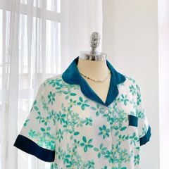Đồ bộ mặc nhà, đồ ngủ, Pijama nữ Lụa TNQD Satino - Hera Mallard Green