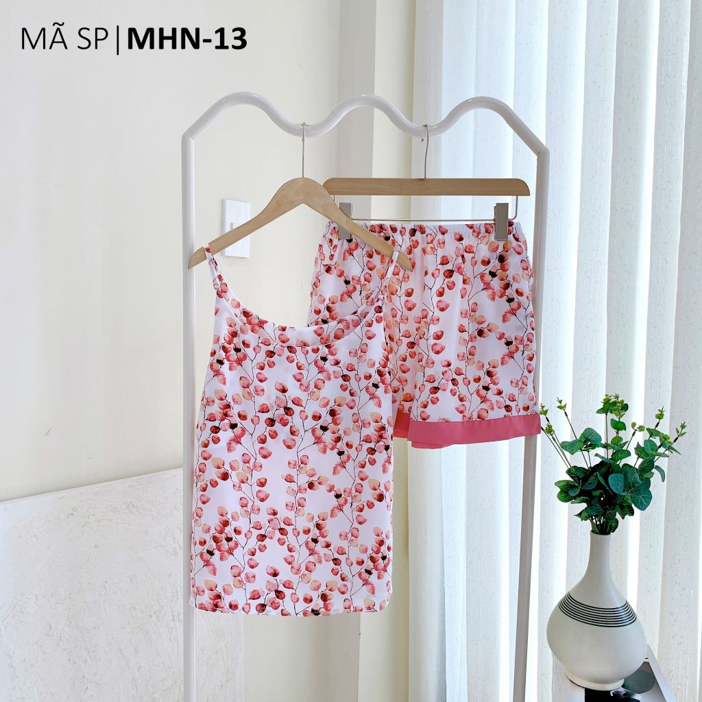 Đồ mặc nhà, đồ ngủ, Pijama nữ Lụa 2 dây Satino - Soyu Pink