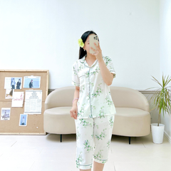Pijama lụa mango mềm mại, không nhăn Satino TNQL - Sakura Olive