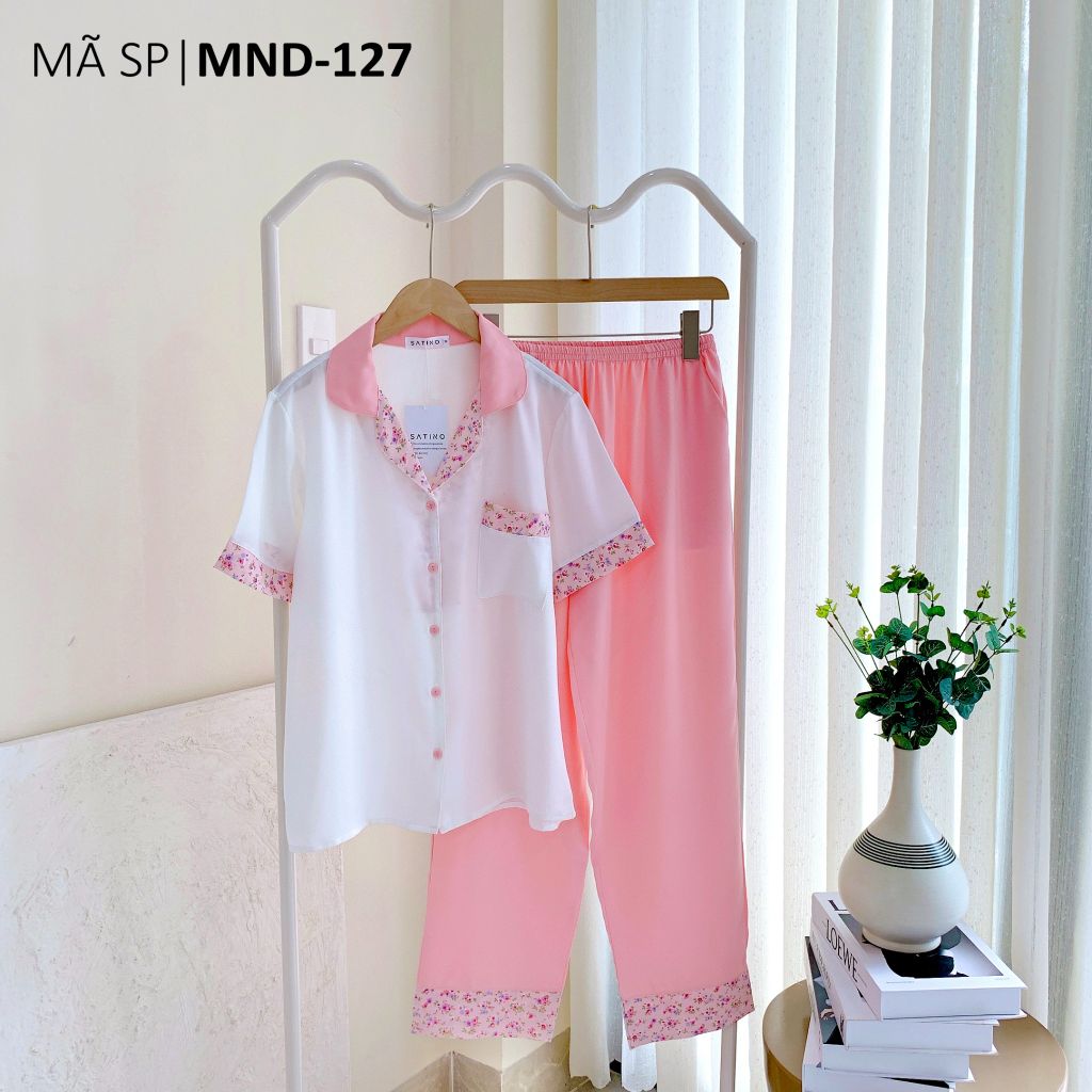 Đồ bộ mặc nhà, đồ ngủ, Pijama nữ Lụa TNQD Satino - Yoomi Pink