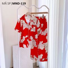 Đồ bộ mặc nhà, đồ ngủ, Pijama nữ Lụa TNQD Satino - Mercy Red