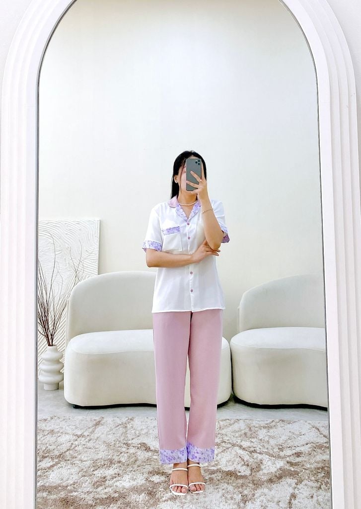 Đồ bộ mặc nhà, đồ ngủ, Pijama nữ Lụa TNQD Satino - Lavender Lilac