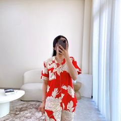 Đồ bộ mặc nhà, đồ ngủ, Pijama nữ Lụa TNQD Satino - Mercy Red