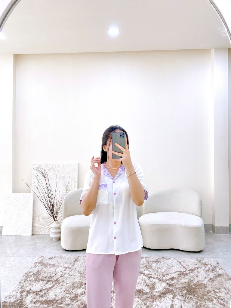 Đồ bộ mặc nhà, đồ ngủ, Pijama nữ Lụa TNQD Satino - Lavender Lilac