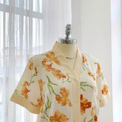 Đồ bộ mặc nhà, đồ ngủ, Pijama nữ Lụa TNQD Satino cổ Y - Mira Cream