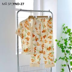 Đồ bộ mặc nhà, đồ ngủ, Pijama nữ Lụa TNQD Satino cổ Y - Mira Cream