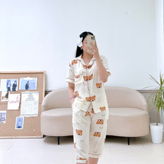 Pijama lụa mango mềm mại, không nhăn Satino TNQL - Beanie Cream