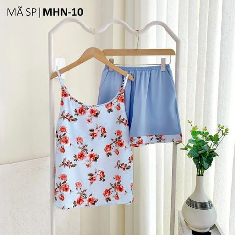 Đồ mặc nhà, đồ ngủ, Pijama nữ Lụa 2 dây Satino - Rose Blue Gray